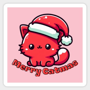 Red catmas Christmas cat Sticker